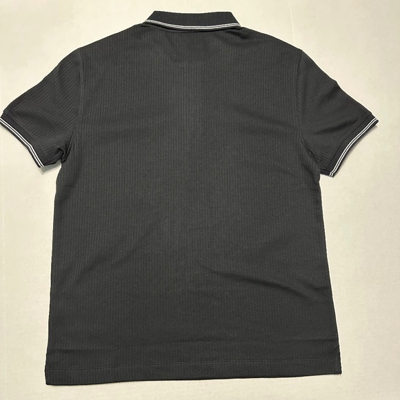 NWT Banana Republic Factory Mens Black Zip Placket Polo Size Medium - Picture 3 of 7